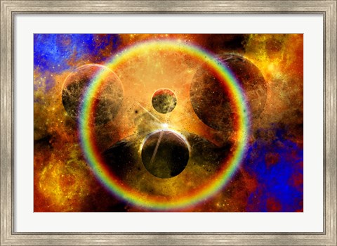 Framed Creation of new star systems within a vast Gaseous Nebula Print