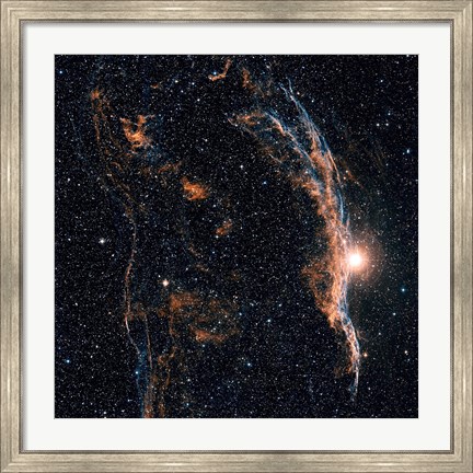Framed Witch&#39;s Broom Nebula (NGC 6960), and part of the Veil Nebula Print
