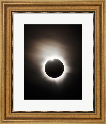 Framed Solar Eclipse with diamond ring effect, Queensland, Australia Print