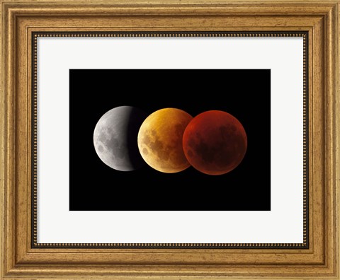 Framed Composite image of lunar Eclipse, Victoria, Australia Print