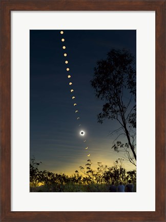 Framed Solar Eclipse composite, Queensland, Australia II Print