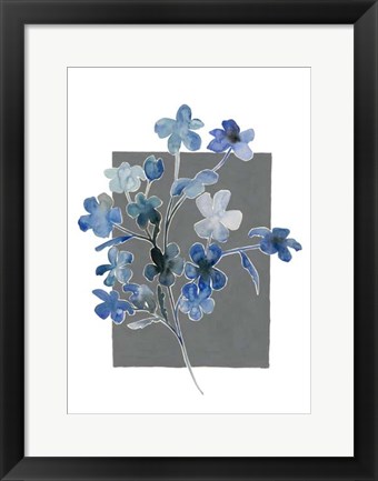Framed Blue Bouquet I Print
