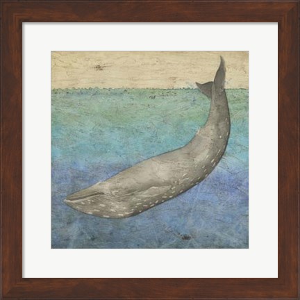 Framed Diving Whale I Print