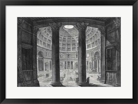 Framed Veduta interna del Pantheon Print