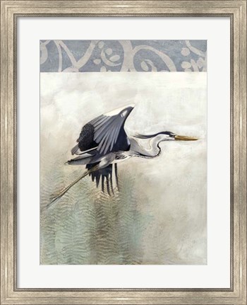 Framed Waterbirds in Mist III Print