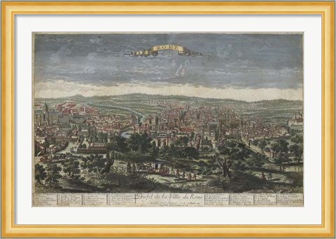Framed Bird&#39;s Eye View of Rome Print