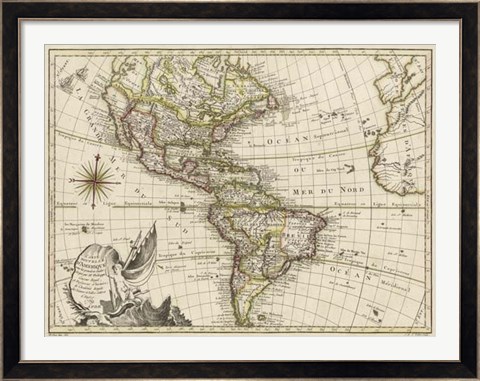 Framed New Map of America, 1769 Print