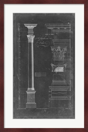Framed Corinthian Order Blueprint Print