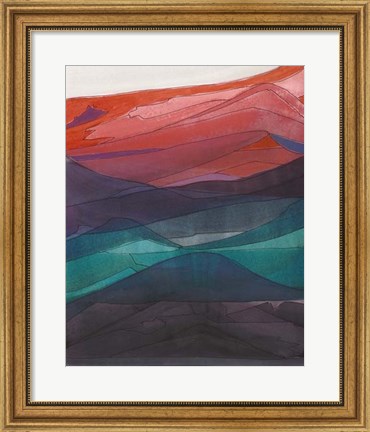 Framed Red Hills I Print