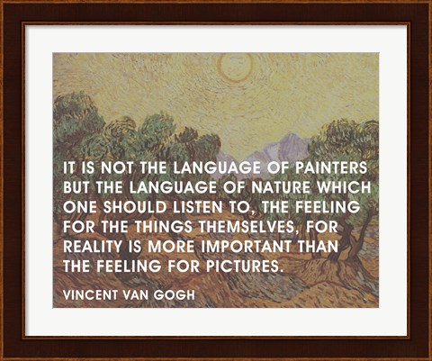 Framed Language of Painters - Van Gogh Quote Print