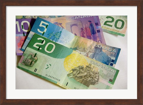 Framed Money, Canadian Currency Print