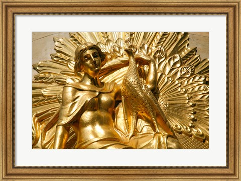 Framed Golden Statuary, Commerz Bank in Leipzig Print