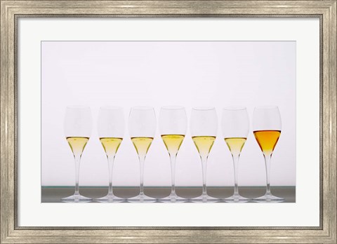 Framed Wine Tasting Glasses, Maison de la Champagne Print