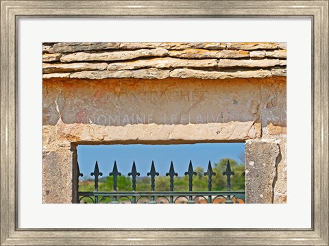 Framed Gate and Key Stone Carved with Montrachet Print