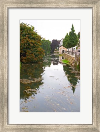 Framed River Serein Flowing Through Chablis in Bourgogne, France Print
