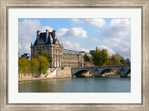 Framed Pont Royal and the Louvre Museum Print