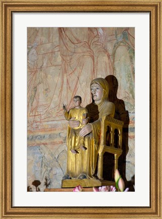 Framed Madonna and Child Statue Print