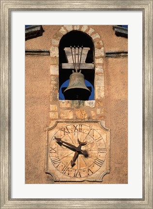 Framed Church Bell and Clock Print