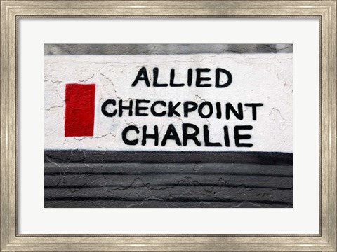Framed Checkpoint Charlie of the Berlin Wall Print