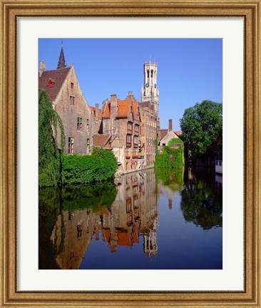 Framed Belfry and Rosary Quay, Belgium Print