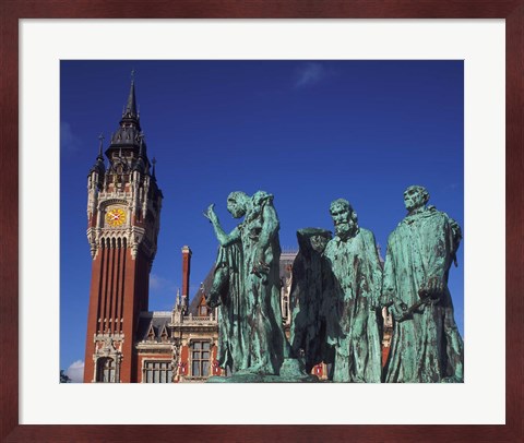 Framed Town Hall and Six Burghers, Calais, France Print