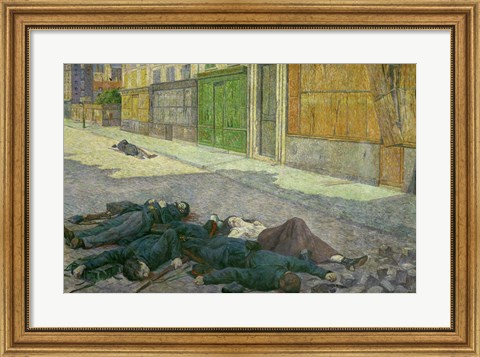 Framed Street In Paris In May, 1871 Print