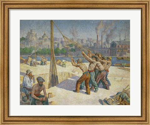 Framed Pile-drivers, Seine Quai, Billancourt, 1902-1903 Print