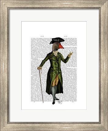 Framed Goose in Green Regency Coat Print