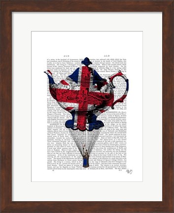 Framed Union Jack Flying Teapot Print
