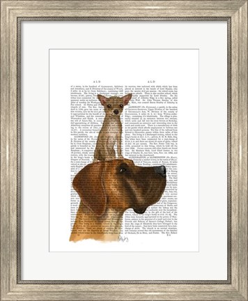Framed Great Dane and Chihuahua Print