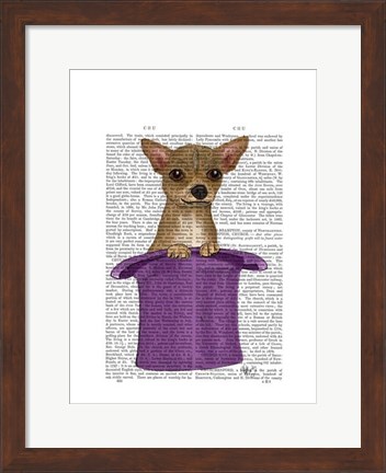 Framed Chihuahua in Top Hat Print