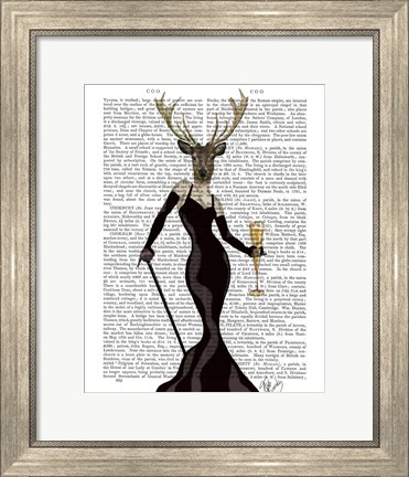 Framed Glamour Deer in Black Print