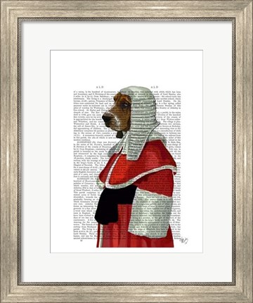 Framed Basset Hound Judge Portrait I Print