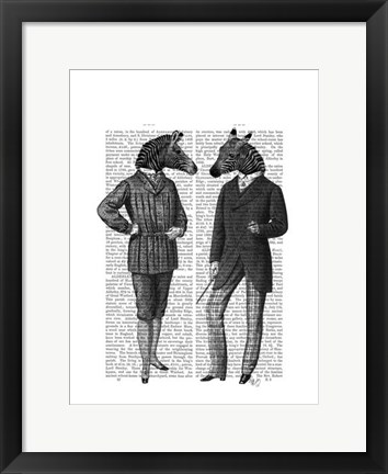 Framed Two Zebra Gentlemen Print