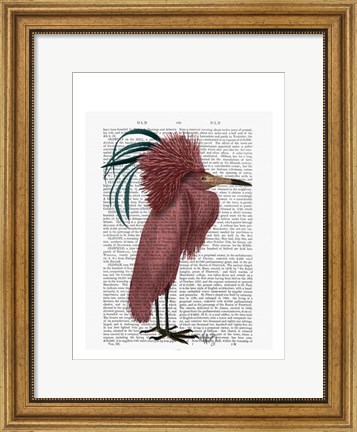 Framed Crested Marsala Bird Print