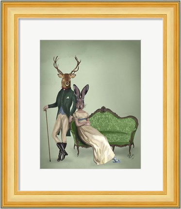 Framed Mr Deer and Mrs Rabbit Print