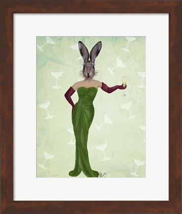 Framed Rabbit Green Dress Print
