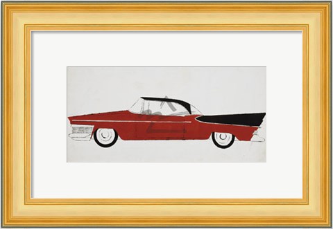 Framed Car, c.1959 (red) Print