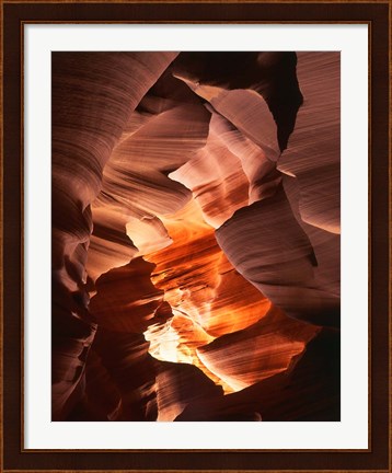 Framed Red Sandstone Walls, Lower Antelope Canyon (Color) Print