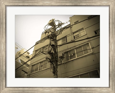 Framed Tokyo City Electric Pole Print
