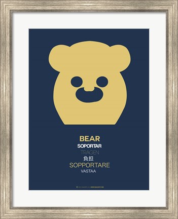 Framed Yellow Bear Multilingual Print