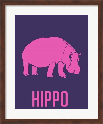 Framed Hippo Pink Print
