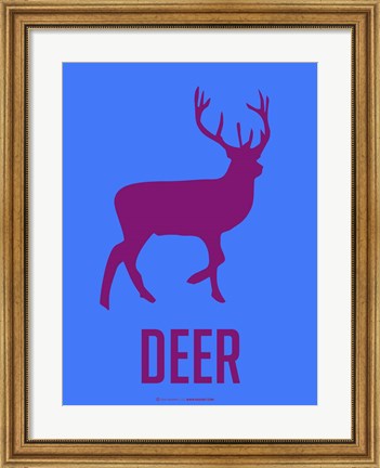 Framed Deer Purple Print