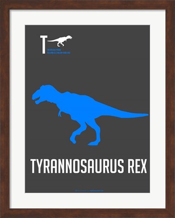 Framed Blue Dinosaur Print