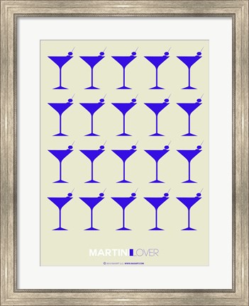 Framed Martini Lover Blue Print