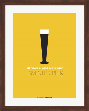 Framed Beer Glass Yellow Print
