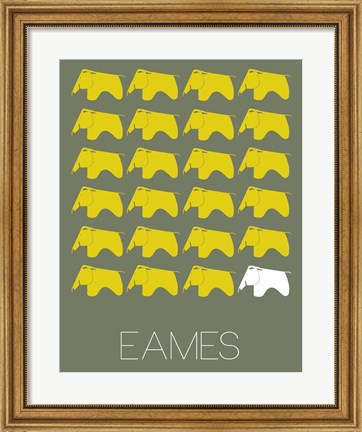 Framed Eames Yellow Elephant 2 Print