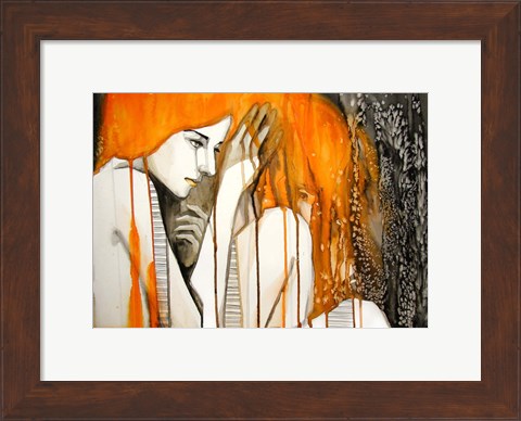 Framed Girl with Orange Hair Print