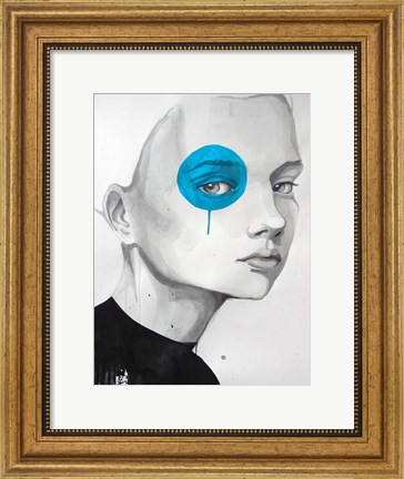 Framed Blue Dot Print
