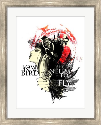 Framed Love Needs To Fly Print